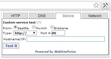 WebSitePulse Test Tool Locations